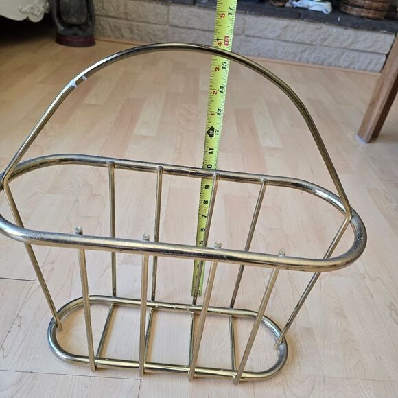 Mid Century Modern Brass Magazine Rack Book‎ Holder Vintage - Picture 6 of 8